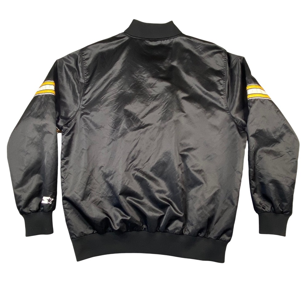 Starter Pittsburgh Pirates Nylon Bomber Jacket Men's XL Black Yellow P Logo - Picture 2 of 13